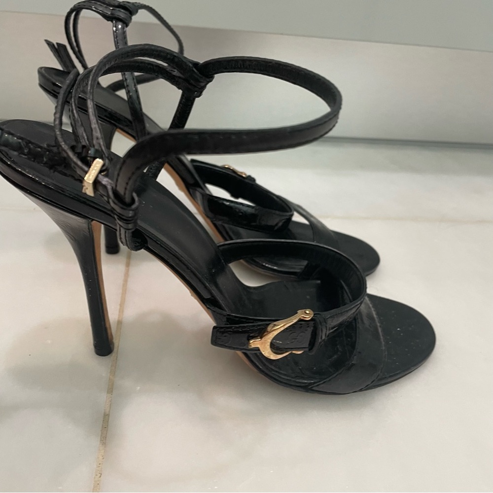 Gucci vintage black horsebit sandal pump, size 8